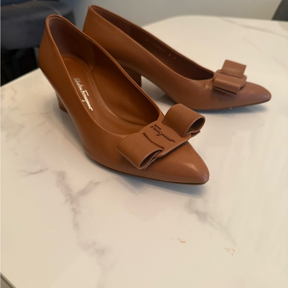 Salvatore Ferragamo Women's Tan Leather Heels
Rare color